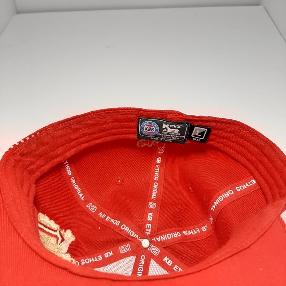 K & B Ethos Size L Hat Cap NY Red & Gold - Picture 3 of 5
